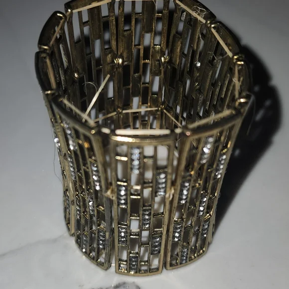 Gold Studded Cuff Bracelet - Picture 2 of 3